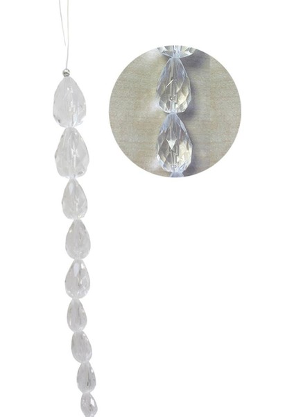 Yılbaşı Ağaç Süsü Lüks Kristal Buz Dalı Zincir Dekoratif Süs 30 cm modelleri