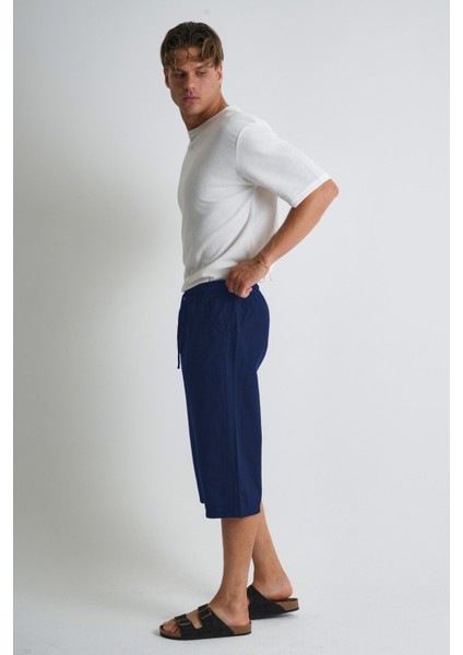 Erkek Büyük Beden %100 Pamuk Keten Görünümlü Kapri E203-43 fiyatları