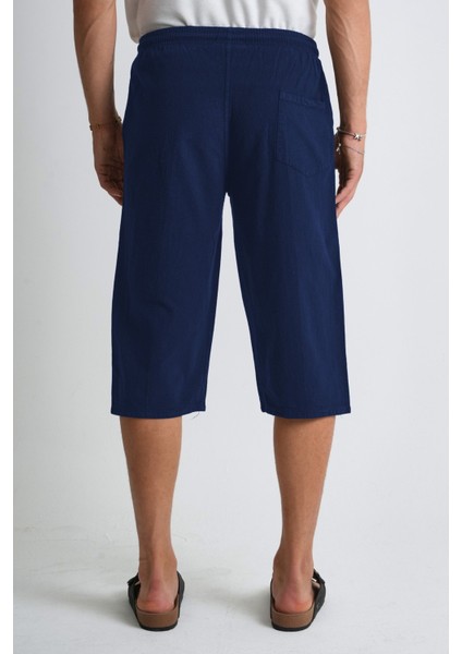 Erkek Büyük Beden %100 Pamuk Keten Görünümlü Kapri E203-43 fırsatları