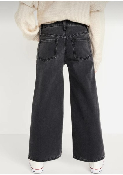 Kız Çocuk Koyu Mavi Mid Rise Wide Leg Jean Pantolon fiyatları