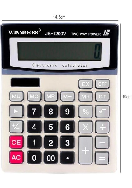 12 Haneli Geniş LCD Ekran, Pilli Büyük Düğmeli Hesap Makinesi indirimleri
