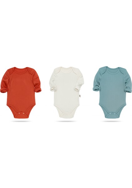3lü Mevsimlik Çıtçıtlı Body Zıbın 0-3 Ay/3 Yaş Arası %100 Pamuk Unisex Kız Erkek Bebek&çocuk
