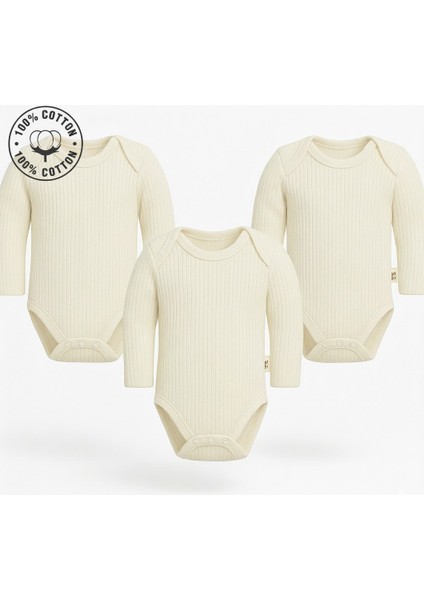 3lü Mevsimlik Çıtçıtlı Body Zıbın 0-3 Ay/3 Yaş Arası %100 Pamuk Unisex Kız Erkek Bebek&çocuk