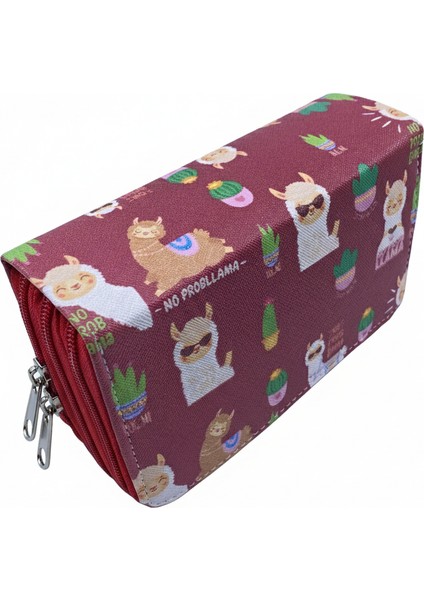 Üç Gözlü Lastikli Kalemlik Lama Bordo fiyatları