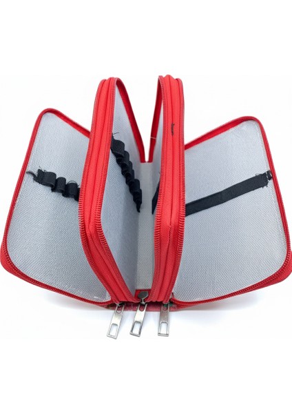 Üç Gözlü Lastikli Kalemlik Lama Bordo modelleri