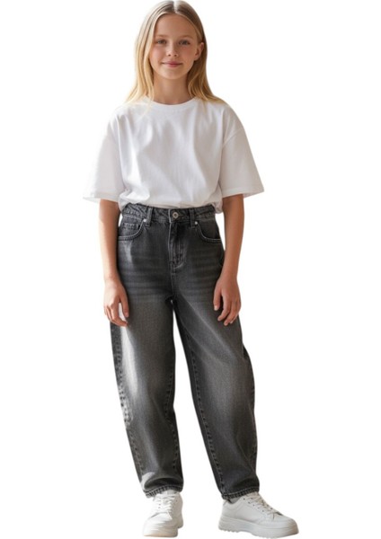 Kız Çocuk Wide Baggy Fit Geniş Paça Jean Pantolon