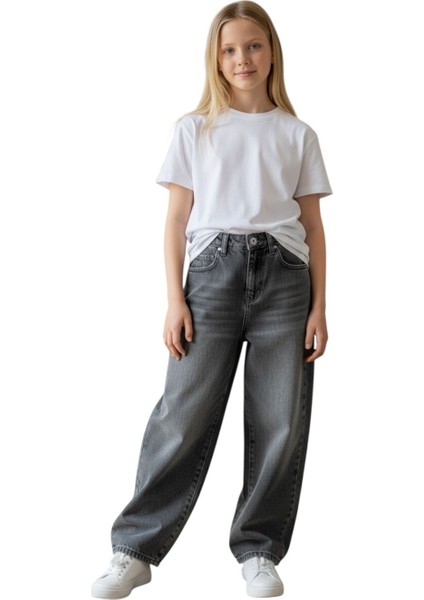 Kız Çocuk Wide Baggy Fit Geniş Paça Jean Pantolon fiyatları