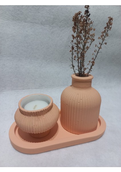 Tabaklı Küp Vazolu Fiji Mumluk Set Random fırsatları