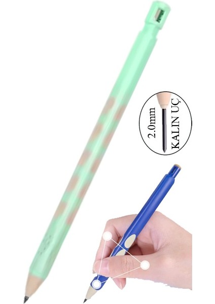 Kalın Uçlu Versatil Kalem 2.0 mm 1 Adet Kalın Uçlu Başlangıç Kalem 2,0mm Sınav Kalemi 2.0 Mekanik Uçlu Kurşun Kalem