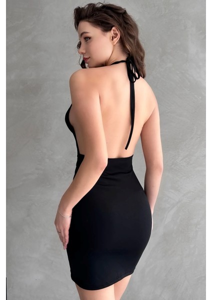 Kruvaze Mini Şık Yazlık Elbise Derin Sırt Dekolteli fiyatları