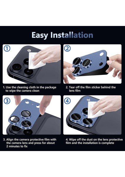 iPhone 17 Pro Max Uyumlu Tam Kaplayan Kamera Lens Koruyucu Titanyum Kaplama Anti-Reflective fırsatları