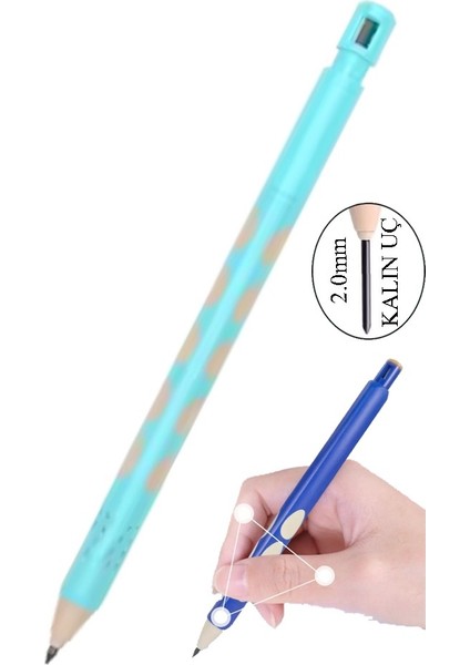Kalın Uçlu Versatil Kalem 2.0 mm 1 Adet Kalın Uçlu Başlangıç Kalem 2,0mm Sınav Kalemi 2.0 Mekanik Uçlu Kurşun Kalem