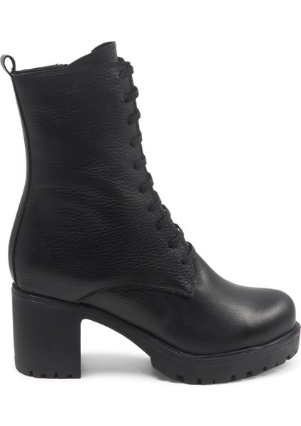 Siyah Casual Deri Kadın Bot modelleri