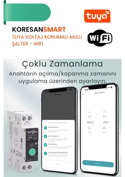 Tuya Voltaj Korumalı 63A Akıllı Şalter Sigorta- Wifi fırsatları