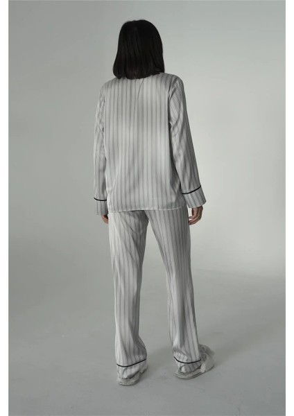 Saten Gri Kadın Pijama Takımı fiyatları