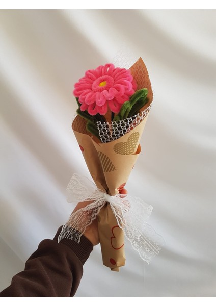 Tekli Çiçek Buketi – El Yapımı Dekoratif Aranjman fırsatları