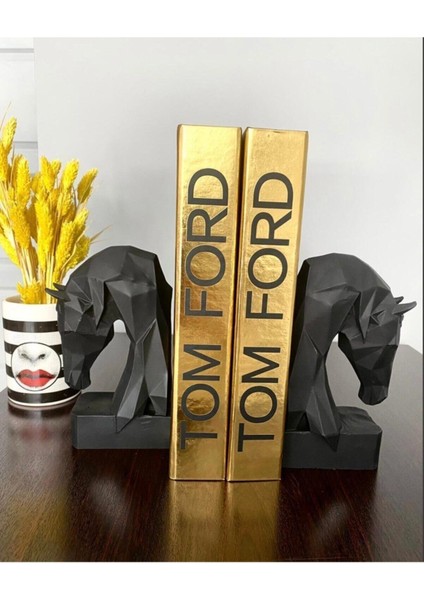Ikili Kübik At Figürü Siyah Renkli Kitap Tutucu fiyatları