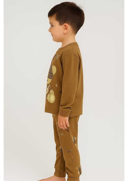 Kahverengi Ayıcık 4-5-6 Yaş Çocuk Alt Üst Takım Pijama Takım fiyatları