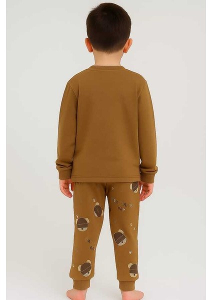 Kahverengi Ayıcık 4-5-6 Yaş Çocuk Alt Üst Takım Pijama Takım modelleri