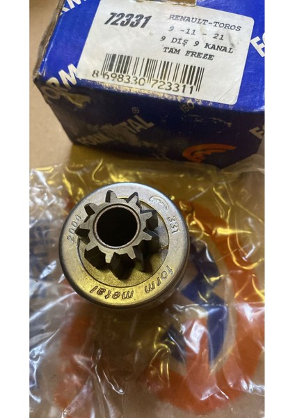 Renault 9/11/21/12/19 Marş Dişlisi 9 Diş 9 Kanal Form Metal 72331