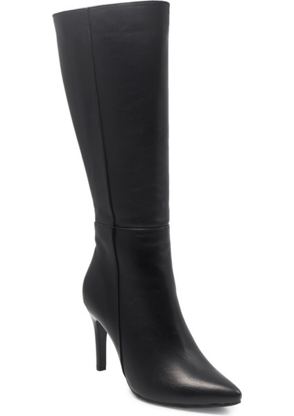 Siyah Klasik Deri Kadın Çizme