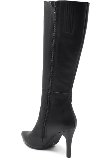 Siyah Klasik Deri Kadın Çizme fiyatları