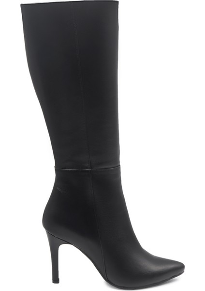 Siyah Klasik Deri Kadın Çizme modelleri