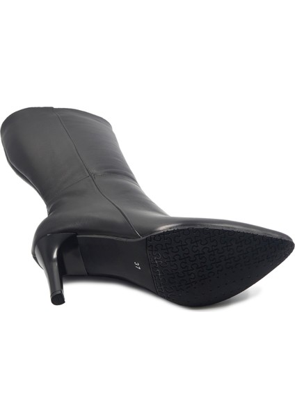 Siyah Klasik Deri Kadın Çizme fırsatları