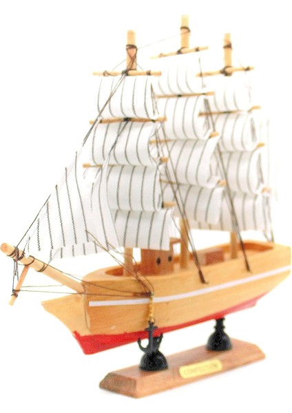 El Yapımı Dekoratif Ahşap Yelkenli Teknesi Maketi 20CM Ev Ofis Hediyesi modelleri