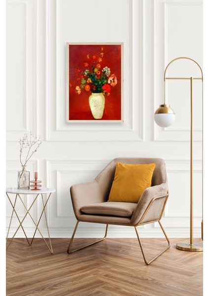 Vazoda Çiçek Ahşap Çerçeveli Tablo fiyatları