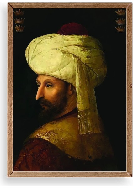 Fatih Sultan Mehmet Ahşap Çerçeveli Tablo