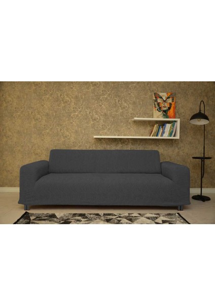 Koltuk Örtüsü 3+3+1+1 Giydirmeli Jakar Likralı Koyu Gri modelleri