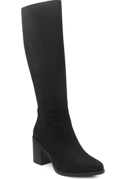 Siyah Klasik Deri Kadın Çizme