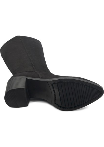 Siyah Klasik Deri Kadın Çizme fırsatları