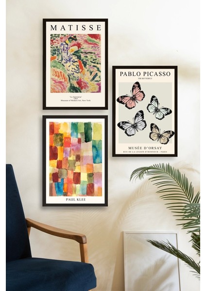 Matisse Üçlü Ahşap Çerçeveli Tablo fiyatları