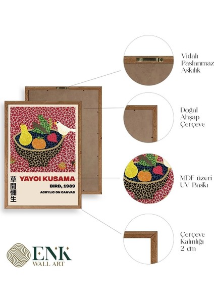 Yayoi Kusama Ahşap Çerçeveli Tablo fırsatları