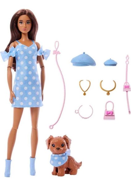Uyumlu Dostlar Kahverengi Saçlı Bebek ve Köpekçiği JFP38 fiyatları