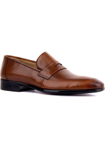 Bağcıksız Taba Deri Erkek Klasik Ayakkabı 9074 45