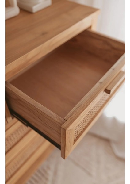 Dublin Bambu Hazeran Detaylı Masif Ahşap Şifonyer modelleri