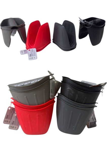 2'lisılıkon Fırın Eldiveni Isı Yalıtımlı Kaymaz Mikrodalga Fırın Tencere Tepsi Tutacağı Karışık Renk