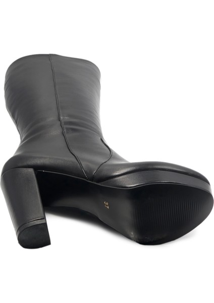 Siyah Klasik Deri Kadın Çizme fırsatları