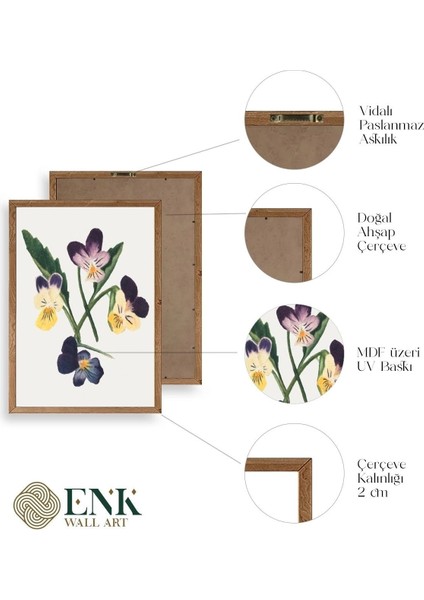 Çiçekler Ahşap Çerçeveli Tablo fırsatları