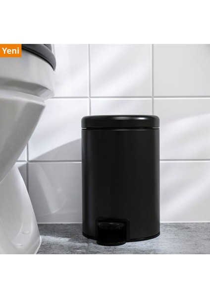 Banyo Seti 2li Çelik Çöp Kutusu- Cam Tuvalet Fırçası Siyah- indirimleri