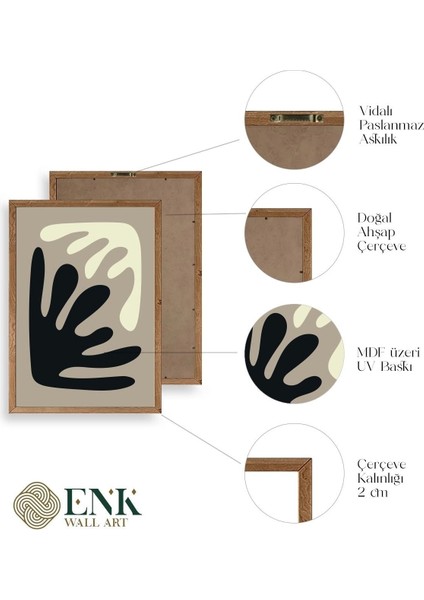 Soyut Üçlü Ahşap Çerçeveli Tablo fırsatları