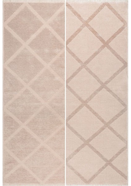 Rodney mt Çift Taraflı Yıkanabilir Premium Kalite Kilim Pamuk Dokuma Kaymaz Taban Bej modelleri