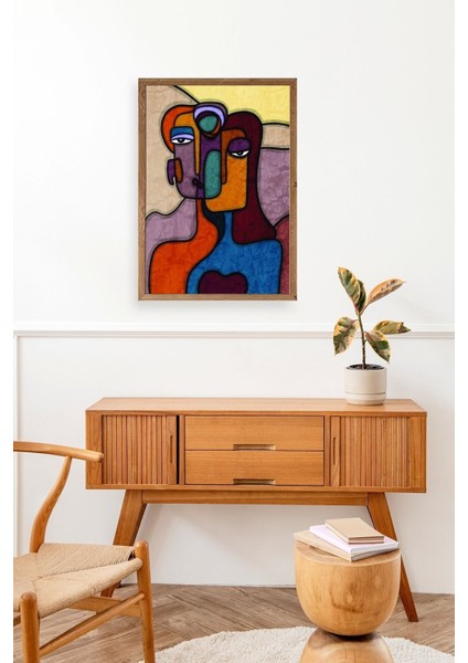 Soyut Kadın Ahşap Çerçeveli Tablo modelleri