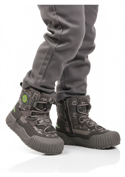 Gri Içi Kürklü Soğuğa Dirençli Kaymaz Taban Erkek Çocuk Bot 22665 F