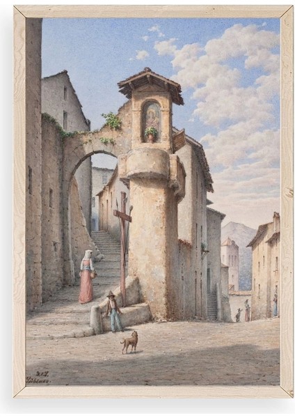 Street In Subiaco Ahşap Çerçeveli Tablo