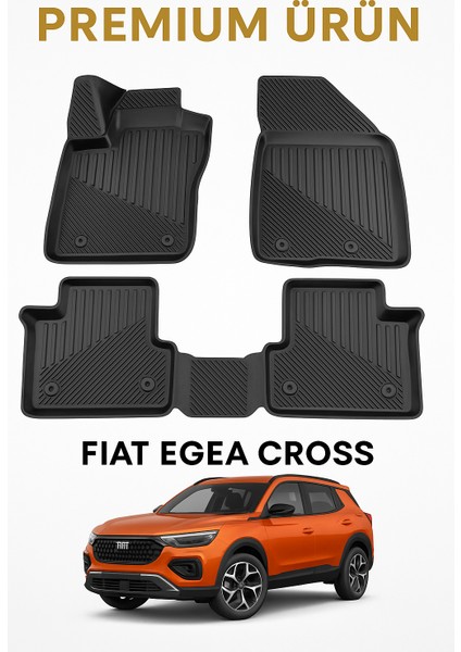 Fiat Egea Cross Uyumlu 3D Oto Paspas Premium