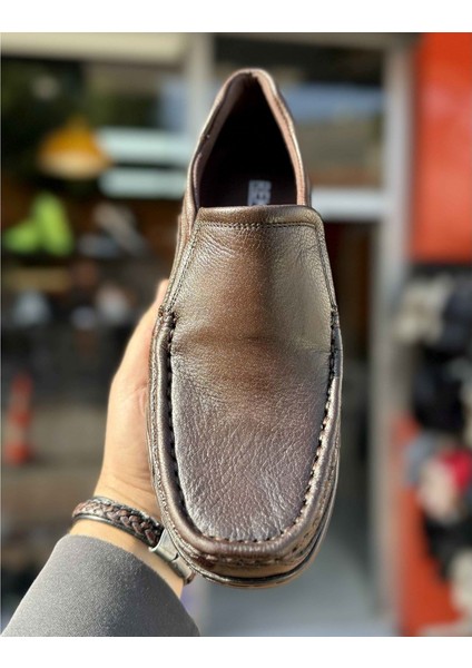 Erkek Günlük Hakiki Deri Full Ortopedik Taban Loafer Ayakkabı - Kahverengi - 42 fiyatları